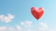 © Aazish Imago - Romantic Heart Balloon Soaring: Red Illustration Floating in Blue Skies & Love Celebrations