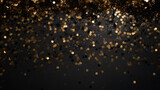 Fototapeta  - The background is beautiful and has a festive atmosphere. that creates a happy New Year's atmosphere The alternating use of gold and black is a curve of elegance and elegant style. A rain of confettis