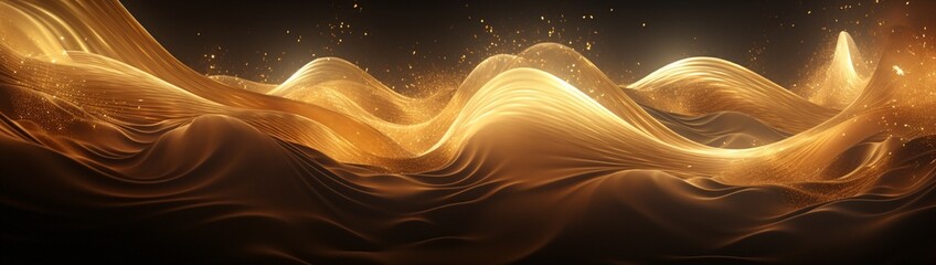 Wall Mural - Waves of golden sand flowing and colliding in a kinetic dance.