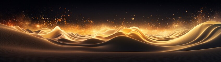 Wall Mural - Waves of golden sand flowing and colliding in a kinetic dance.