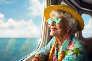 Senior Woman on a Tropical Cruise