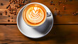 a delicious cappuccino with a pattern in the foam (Generative AI)
