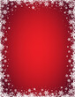 Red christmas banner with white snowflakes. Merry Christmas and Happy New Year greeting banner. Horizontal new year background, headers, posters, cards, website. Vector illustration