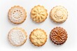 Christmas Holiday shortbread bakery pastry set on a white background AI generated