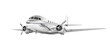 White commercial airplane jetliner flying, 3D realistic passenger jet vehicle, png format on transparent background, Generative AI