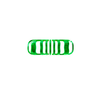 White symbol with green thin straps