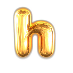 Gold inflatable symbol with glow. letter h