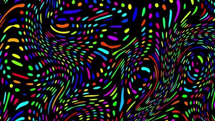 Poster - Animated abstract technology dark background random dots and grid 4K