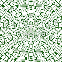 A Green Hypnotic Pattern On White Background. 