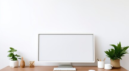 Empty desktop that has a white screen.