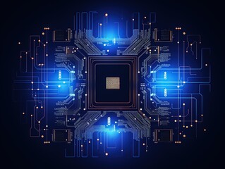 Poster - Abstract connection electronic circuit board background	
