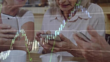 Poster - Animation of financial data processing over diverse business people