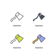 Poster - Vector sign of the hatchet symbol isolated on a white background. icon color editable.