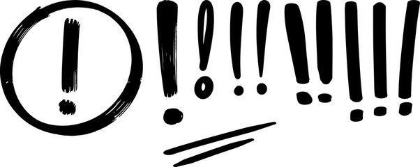 Leinwandbilder - Doodle sketch style of Hand drawn exclamation point vector illustration.
