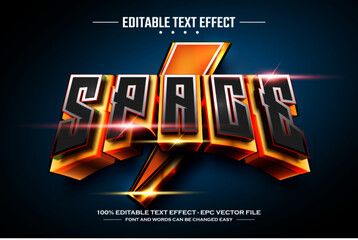 Wall Mural - Space 3D editable text effect template