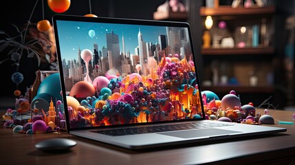 Wall Mural - Creative visual of software and app for gadget applications. User experience Design concept.