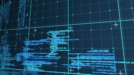 Poster - Animation of data processing on black background