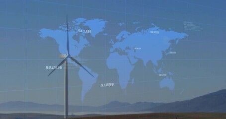 Poster - Animation of stock market and world map over world map