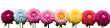 © sam - row of dahlia flowers banner isolated on transparent background - floral design element PNG cutout