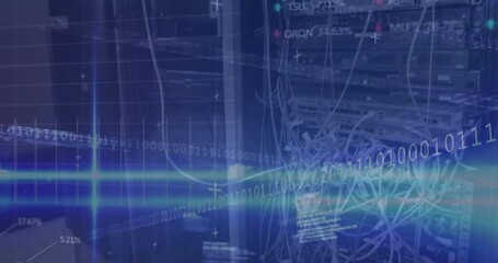 Poster - Animation of light spots and data processing over server room