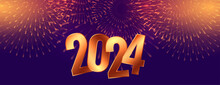2024 New Year Event Celebration Banner With Firework Bursting