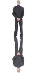 Poster - Digital png photo of back of caucasian businessman standing on transparent background