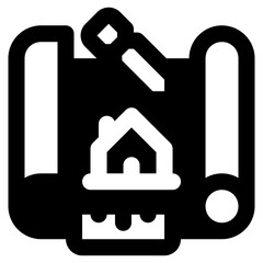 Poster - building plan vector icon. real estate icon solid style. perfect use for logo, presentation, website, and more. simple modern icon design glyph style
