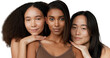 © Suresh/peopleimages.com - Portrait, woman and beauty for diversity, skincare and health for wellness. Cosmetology, model and community with inclusion, support and trust on isolated or transparent png background by embrace