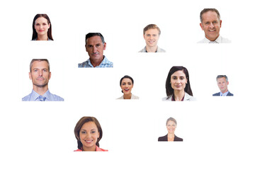 Poster - Digital png illustration of network of connections with business people on transparent background