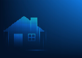Poster - Internet of Things technology A house connected to IOT through an internet connection. via WiFi signal It is a smart home that can be controlled via mobile phone.