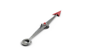Poster - Digital png illustration of compass pointer on transparent background