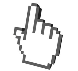 Poster - Digital png illustration of pixelated hand on transparent background