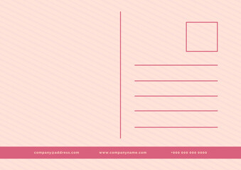 Poster - digital png illustration of pink postcard on transparent background
