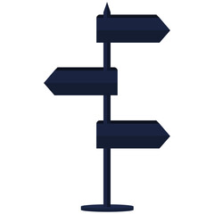 Poster - Digital png illustration of dark blue guideposts on transparent background