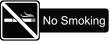 Digital png illustration of black plate with no smoking text and cigarette on transparent background