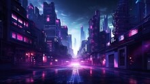 Futuristic Cyberpunk Modern City Background Wallpaper Ai Generated Image