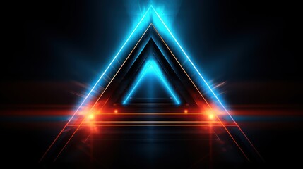 Wall Mural - Triangle with glowing technology background wallpaper ai generated image