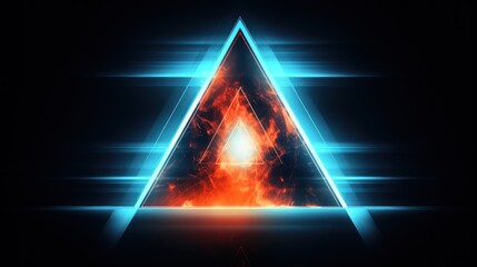 Wall Mural - Triangle with glowing technology background wallpaper ai generated image