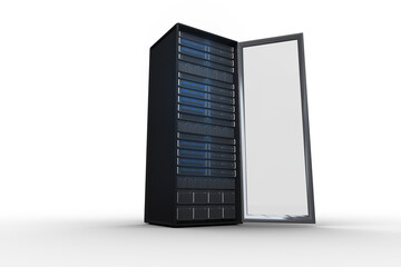 Poster - digital png illustration of computer server on transparent background