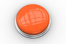 Digital Png Illustration Of Orange Button With Silver Frame On Transparent Background
