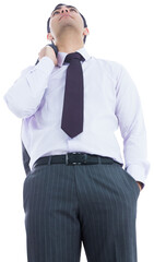 Poster - Digital png photo of biracial businessman standing on transparent background