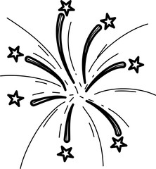 Wall Mural - Firework New Year Doodle