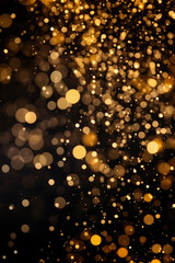Wall Mural - Beautiful Black and Gold Defocused Lights Bokeh Abstract Background