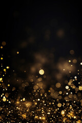 Wall Mural - Beautiful Black and Gold Defocused Lights Bokeh Abstract Background