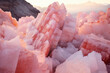 An image of a crystalline structure and pinkish hue of the salt licks - Generative AI