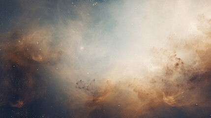 Milky Way, stars, planets and nebula. Space blue background