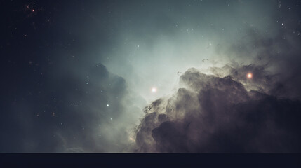 Milky Way, stars, planets and nebula. Space blue background