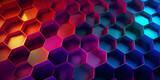 Fototapeta Przestrzenne - abstract background with hexagons,A colorful hexagon background with a light effect.Hexagon geometric pattern background with luminous effect
