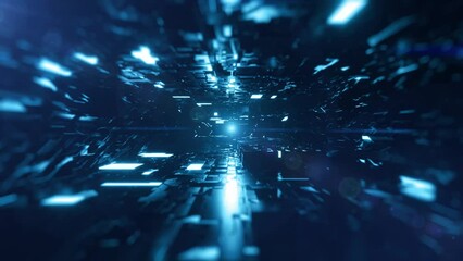 Wall Mural - flying through an abstract futuristic sci-fi tunnel, 4k seamless loop