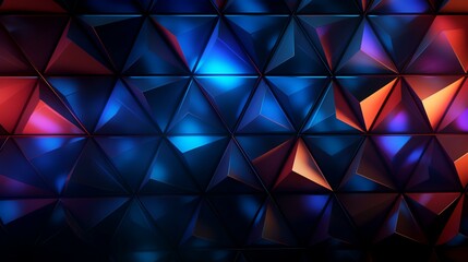 Poster - 3d rendering of abstract geometric background with glowing polygonal shapes